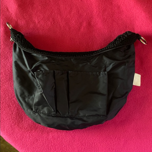 Black crochet hobo shoulder bag by The Sak - Picture 5 of 6